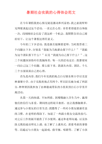 暑期社会实践的心得体会范文