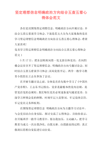 坚定理想信念明确政治方向结合五查五看心得体会范文
