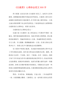 《白鹿原》心得体会范文800字