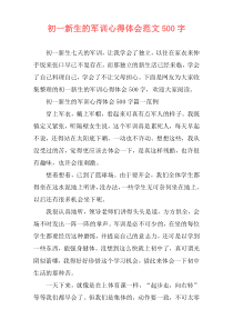 初一新生的军训心得体会范文500字