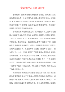 实训课学习心得900字