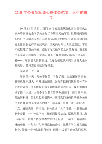 2019年公务员军训心得体会范文：人生的瑰宝