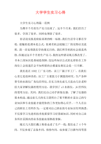 大学学生实习心得