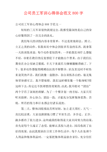 公司员工军训心得体会范文800字