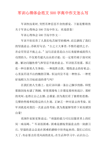 军训心得体会范文500字高中作文怎么写