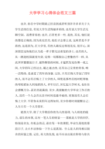 大学学习心得体会范文三篇