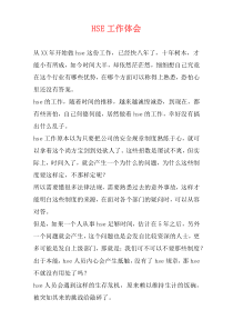 HSE工作体会