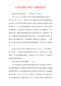 小学生国家公祭日心得体会范文