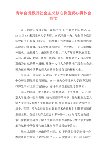 青年自觉践行社会主义核心价值观心得体会范文