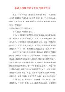 军训心得体会范文500字高中作文