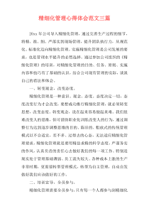 精细化管理心得体会范文三篇