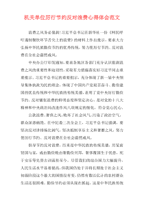 机关单位厉行节约反对浪费心得体会范文