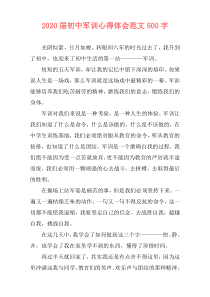 2020届初中军训心得体会范文500字