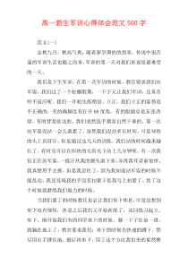 高一新生军训心得体会范文500字