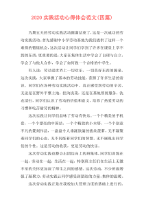 2020实践活动心得体会范文(四篇)