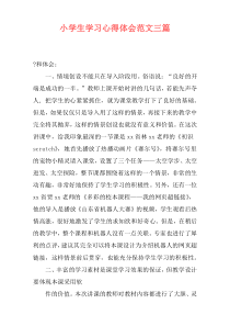 小学生学习心得体会范文三篇