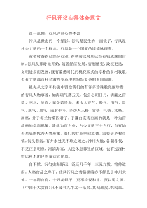 行风评议心得体会范文