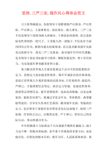坚持,三严三实,强作风心得体会范文
