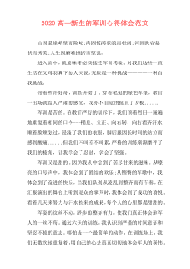 2020高一新生的军训心得体会范文