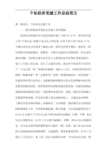 个私经济党建工作总结范文