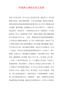 听指挥心得体会范文欣赏
