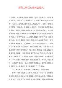 新员工转正心得体会范文