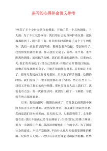 实习的心得体会范文参考