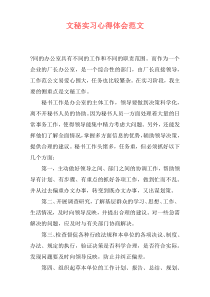 文秘实习心得体会范文