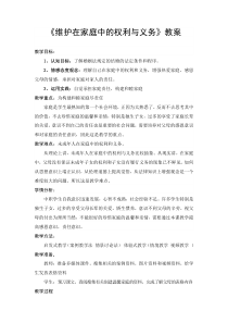 维护在家庭中的权利与义务(教案)