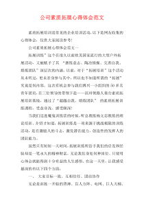 公司素质拓展心得体会范文