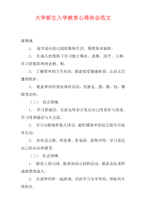 大学新生入学教育心得体会范文