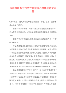 依法治国新十六字方针学习心得体会范文八篇