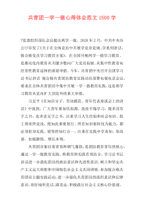 共青团一学一做心得体会范文1500字