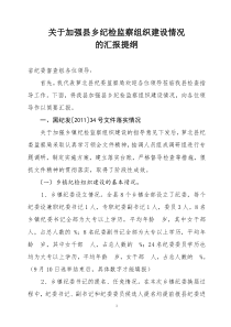 加强乡镇纪检组织建设汇报p