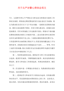 关于从严治警心得体会范文