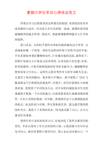 暑期大学生军训心得体会范文
