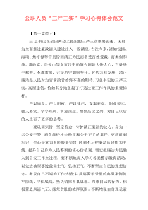 公职人员“三严三实”学习心得体会范文