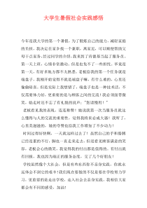 大学生暑假社会实践感悟
