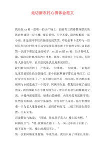 走访新农村心得体会范文