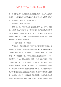 公司员工工作上半年总结5篇