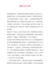 我的工作心得