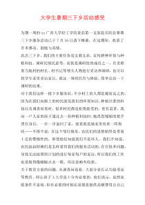大学生暑期三下乡活动感受
