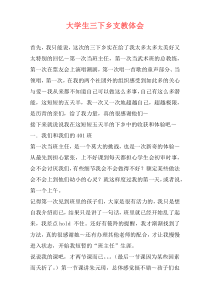 大学生三下乡支教体会