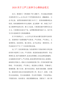 2020关于三严三实学习心得体会范文