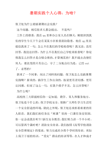 暑期实践个人心得：为啥？