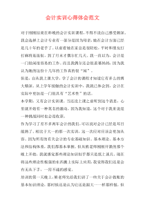 会计实训心得体会范文