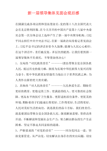 新一届领导集体见面会观后感