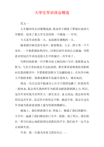 大学生军训体会精选