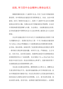 法院,学习四中全会精神心得体会范文