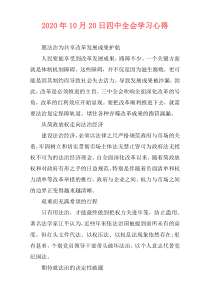 2020年10月20日四中全会学习心得